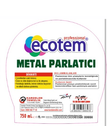 Ecotem Paslanmaz Metal Parlatıcı 750 ml - 5 lt.